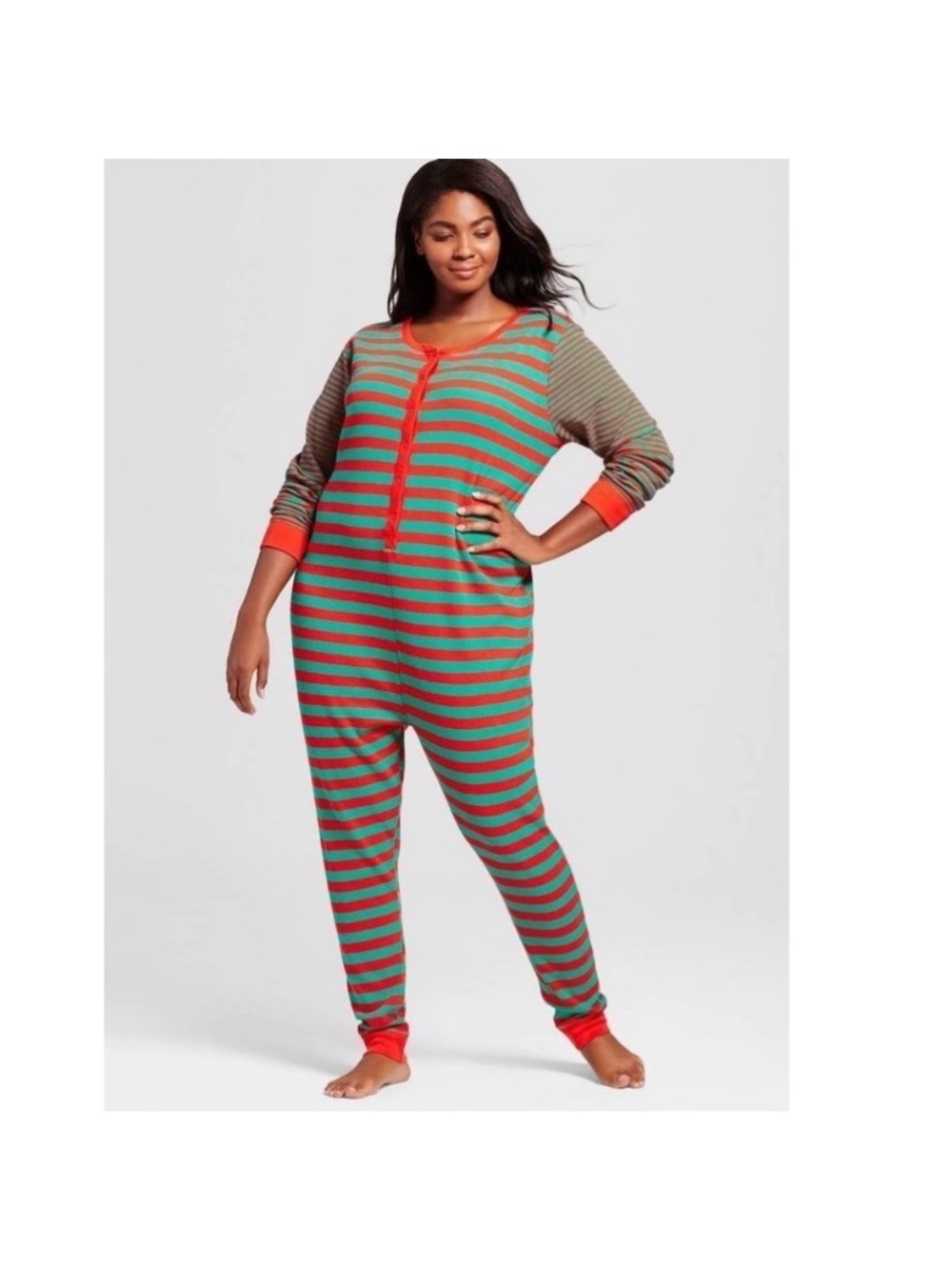Target Red and Green Striped One-Piece Pajamas